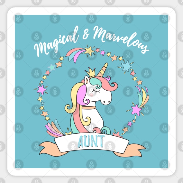 Magical Marvelous Aunt Unicorn Sticker by FabulouslyFestive